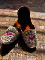 Zari Bloom Loafer-Style Embroidered Leather Jutti
