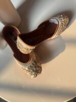 Noor Gold Hand-Embellished Bridal Jutti - Image 2