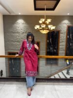 Shaam-e-Bahar – Hand-Embroidered Woollen Kashmiri Phiran - Image 3